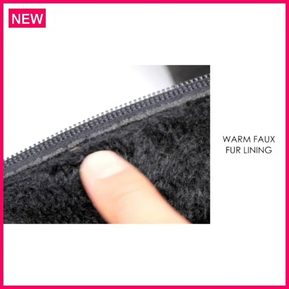 Women's Suede Over The Knee Thigh High Winter Boots with Faux Fur Lining - Picture 8 of 8